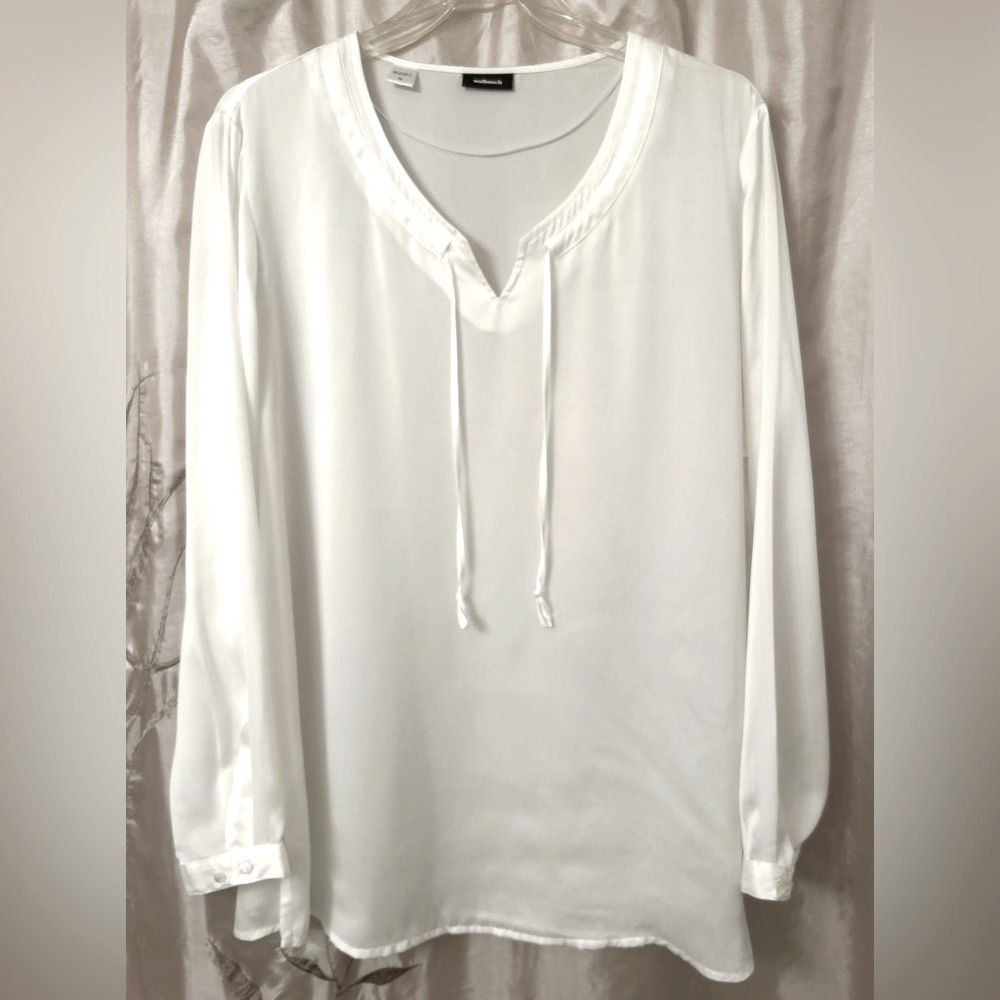 White Satin like Blouse